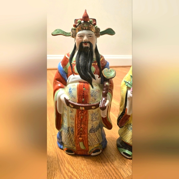 Set of 3 Fu Lu Shou Porcelain Statues - Picture 3 of 5